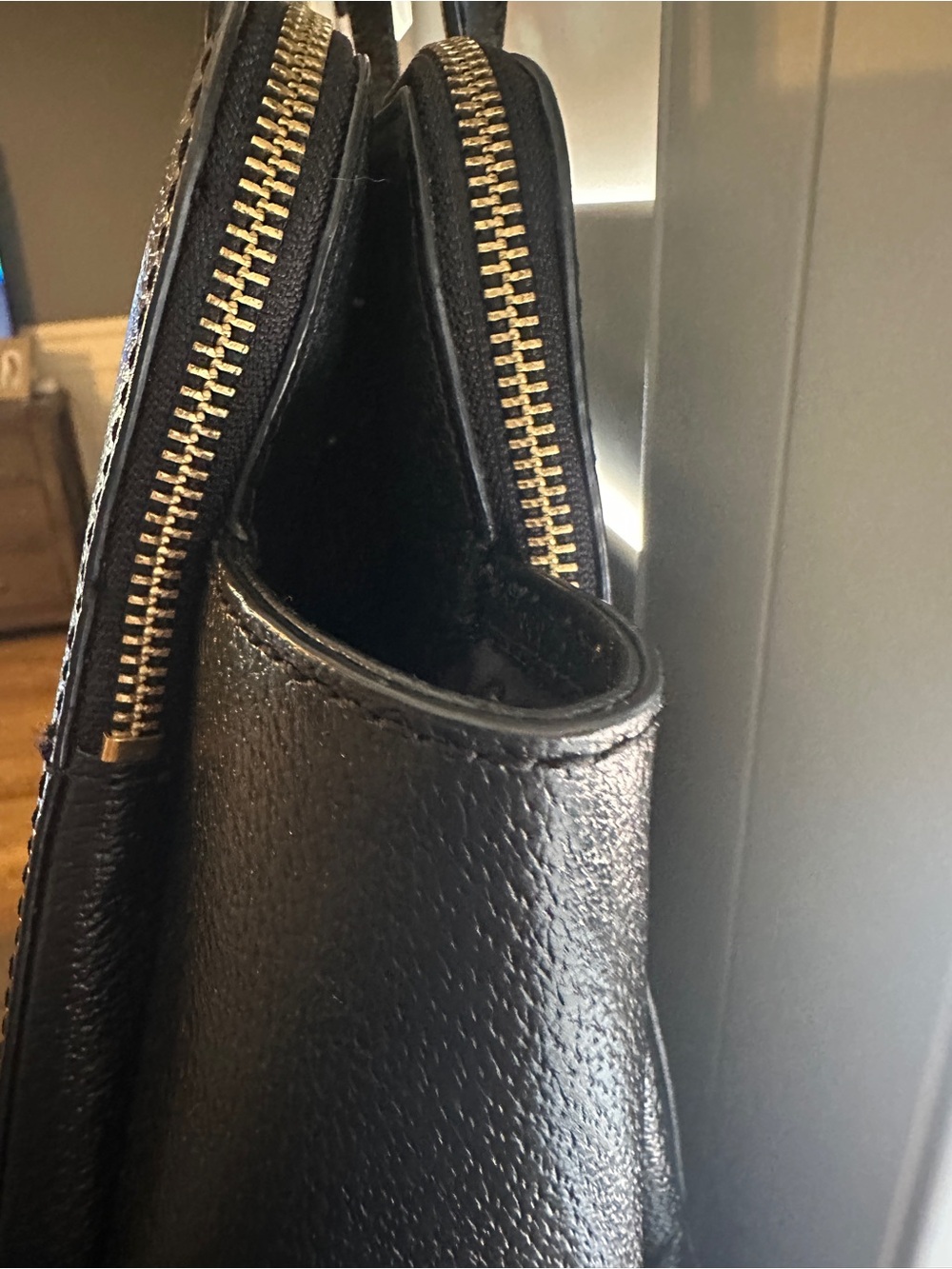 kate spade large Black Pebbled Leather Top-Handle Satchel - Picture 6 of 15